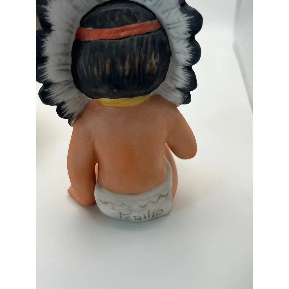 Vintage 1985 Gregory Perillo Sagebrush Kids Figurines Native American Set of 6